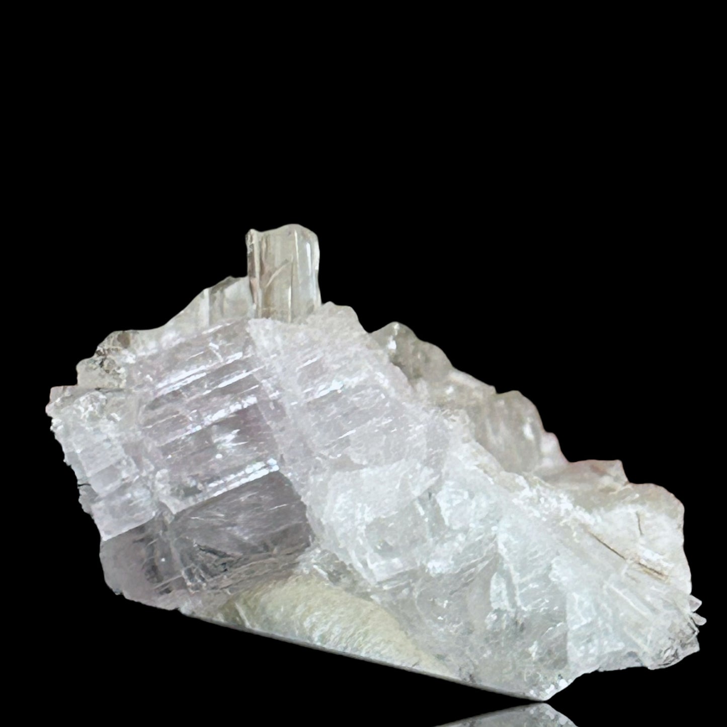 Hydroboracite on pink anhydrite - Kohnstein quarry, Germany