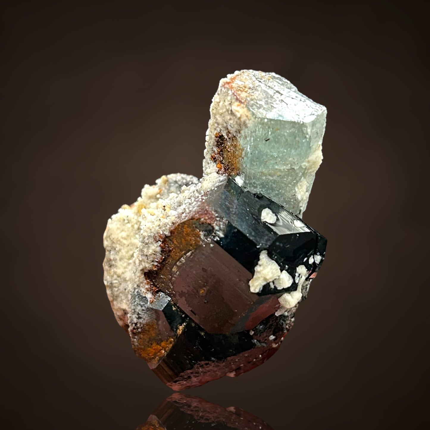 Aquamarin, Schörl, Hyalit - Erongo, Namibia