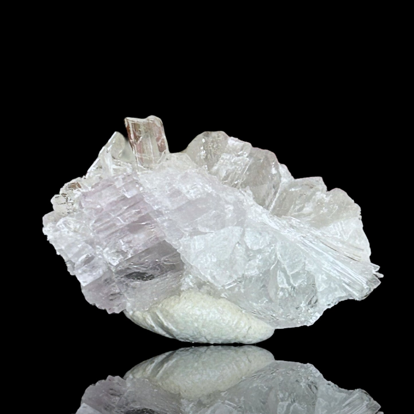 Hydroboracite on pink anhydrite - Kohnstein quarry, Germany