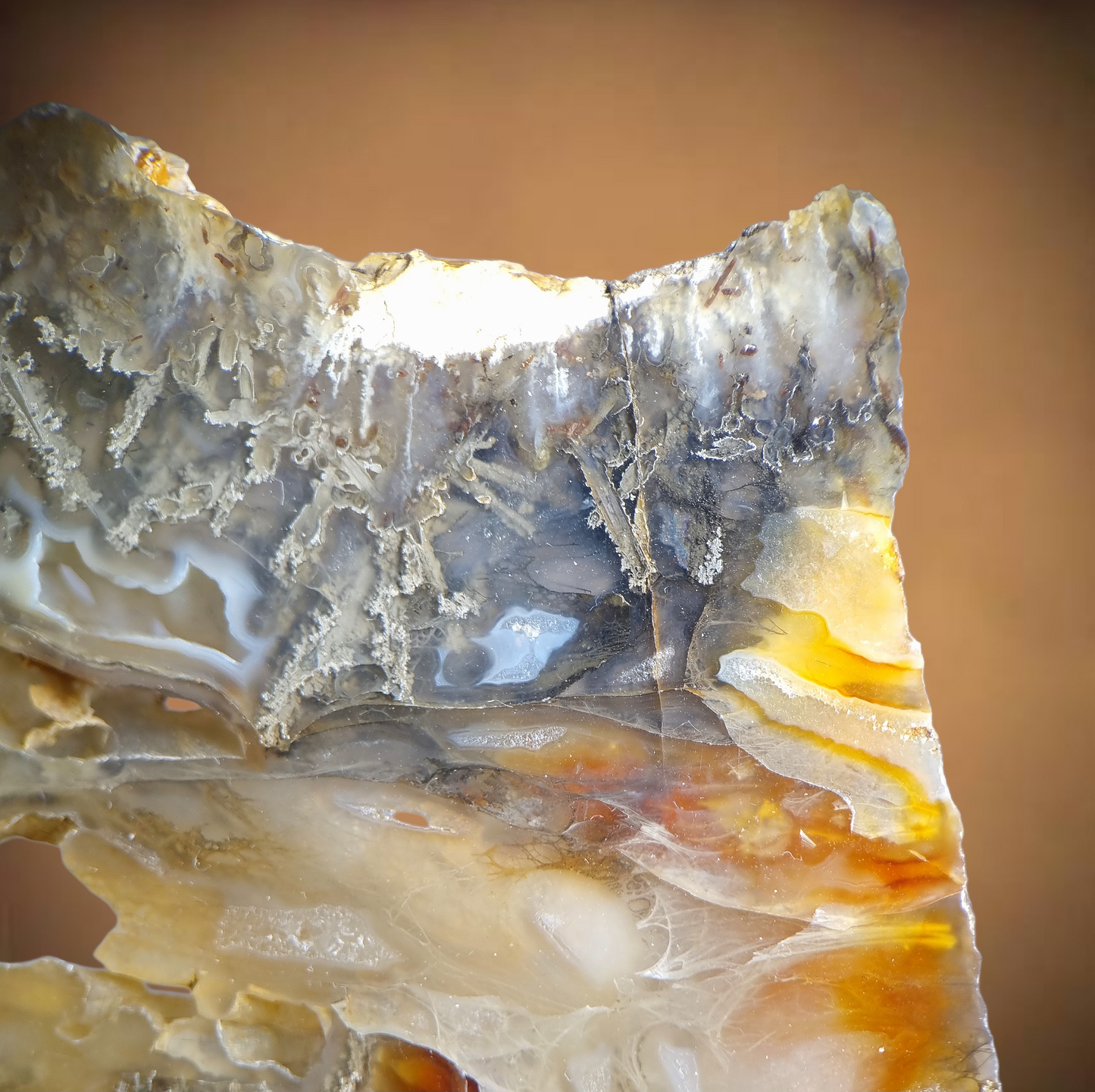 Native Arsenic, Realgar & Orpiment in Agate - Trent, Oregon