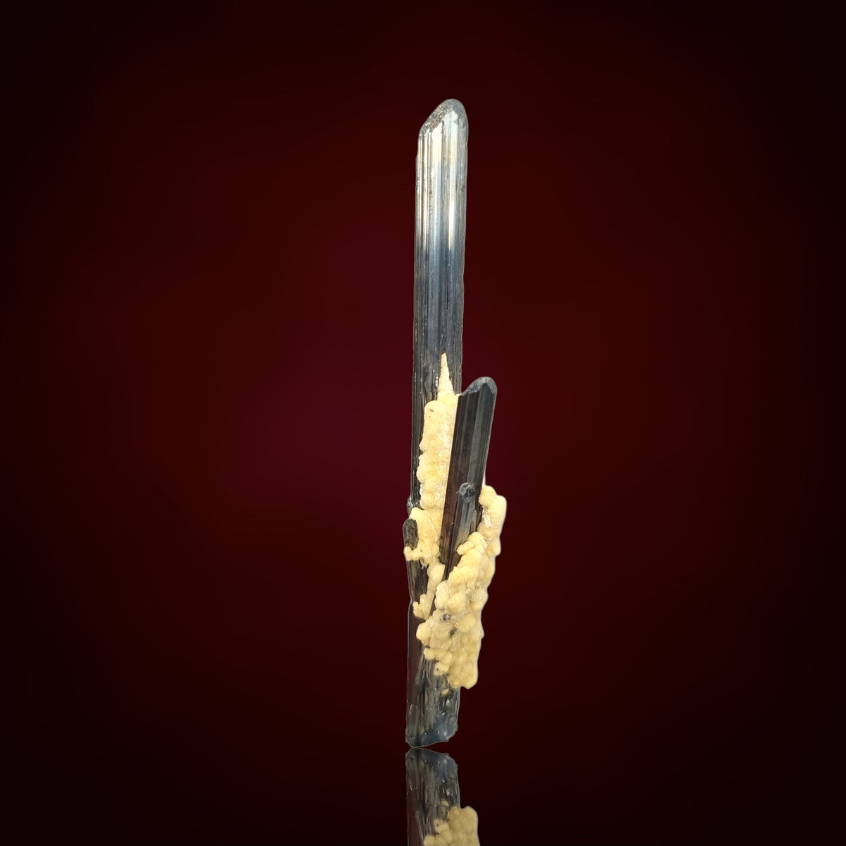 Stibnite, Calcite - Xikuangshan, China