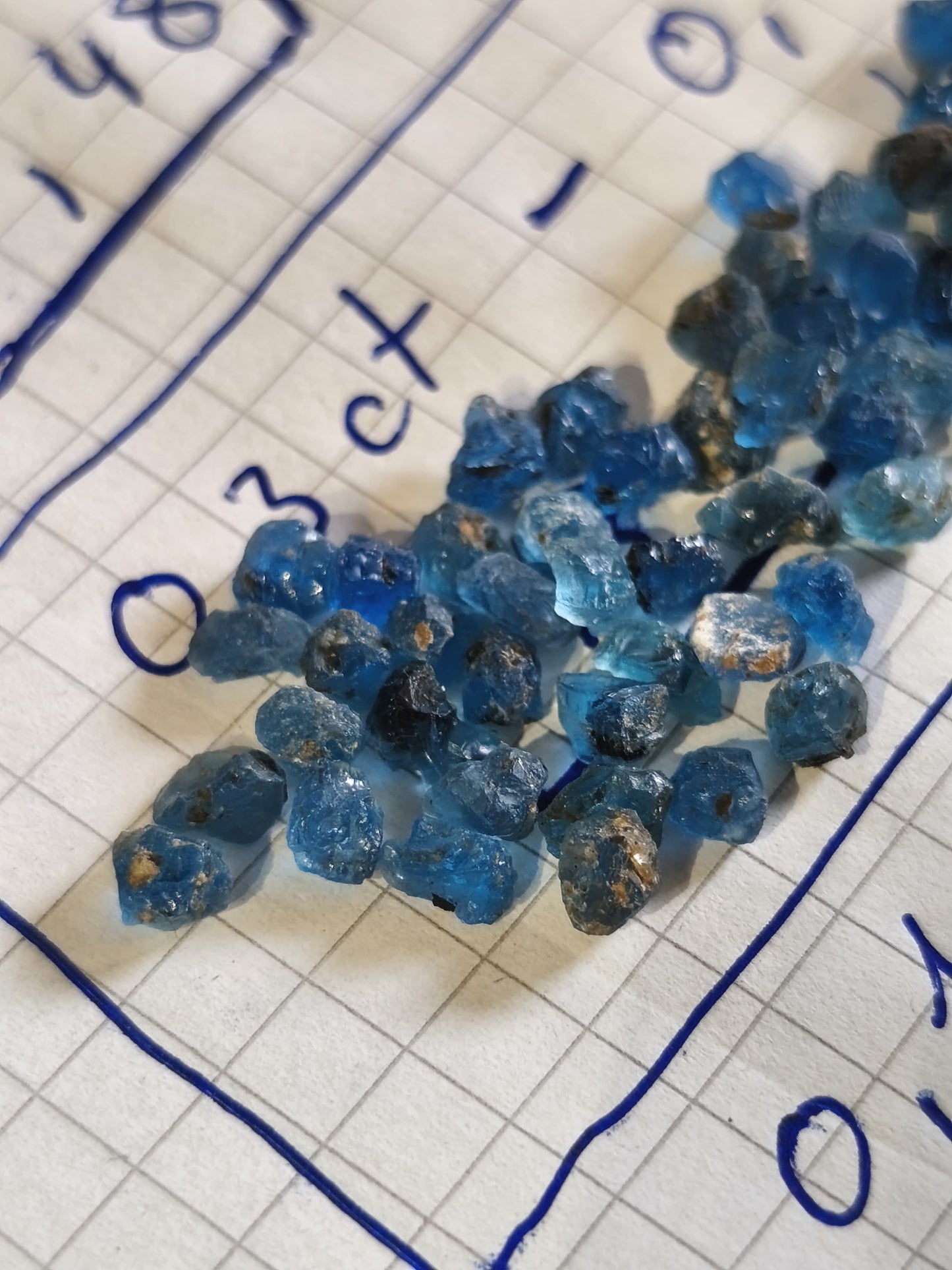 65 ct rough Hauyn/e -> 0.5 ct Eifel Mountains