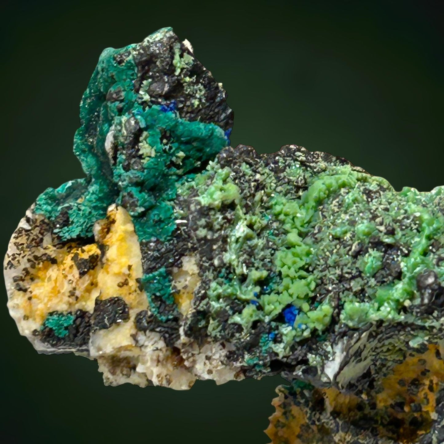 Pyromorphit & Brochantit - Grube Glücksrad, Oberschulenberg, Harz