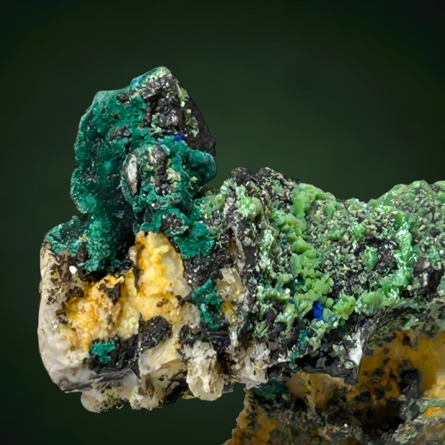 Pyromorphit & Brochantit - Grube Glücksrad, Oberschulenberg, Harz