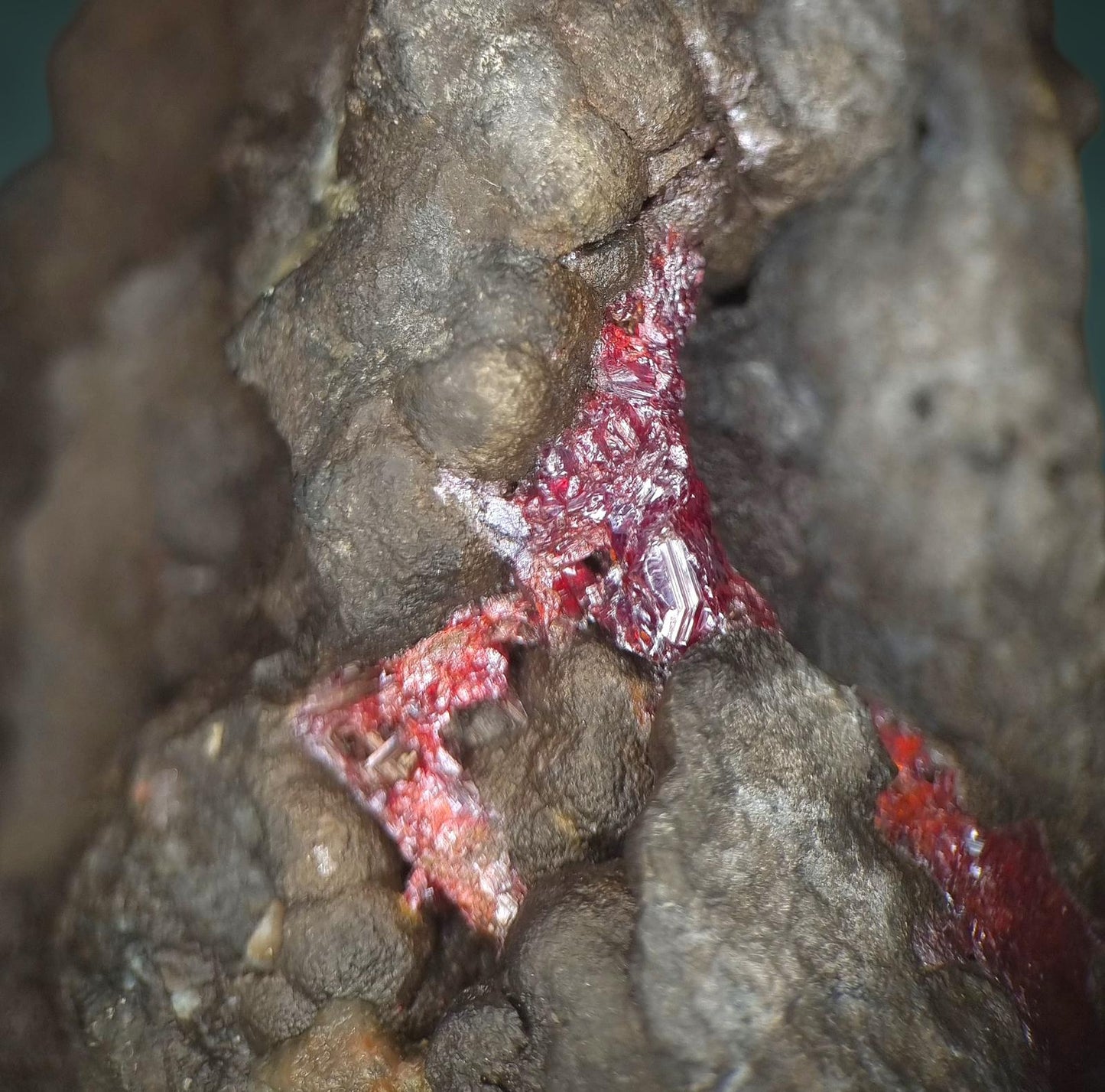 Proustite & Native Arsenic - Shaft 371, Hartenstein, Erzgebirge