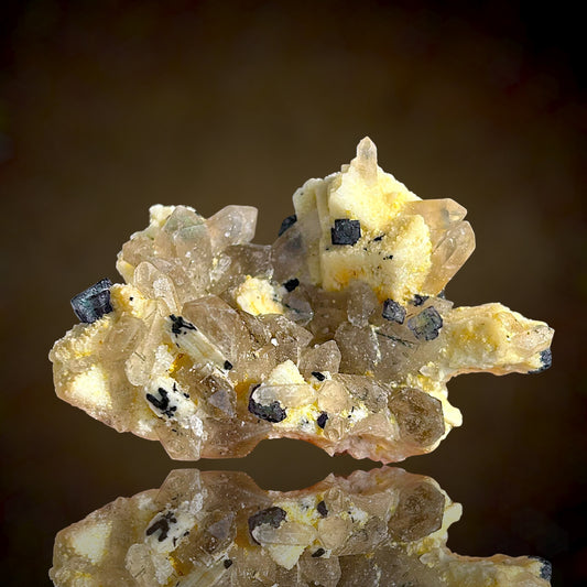 Fluorite on Microcline, Smoky Quartz - Erongo, Namibia