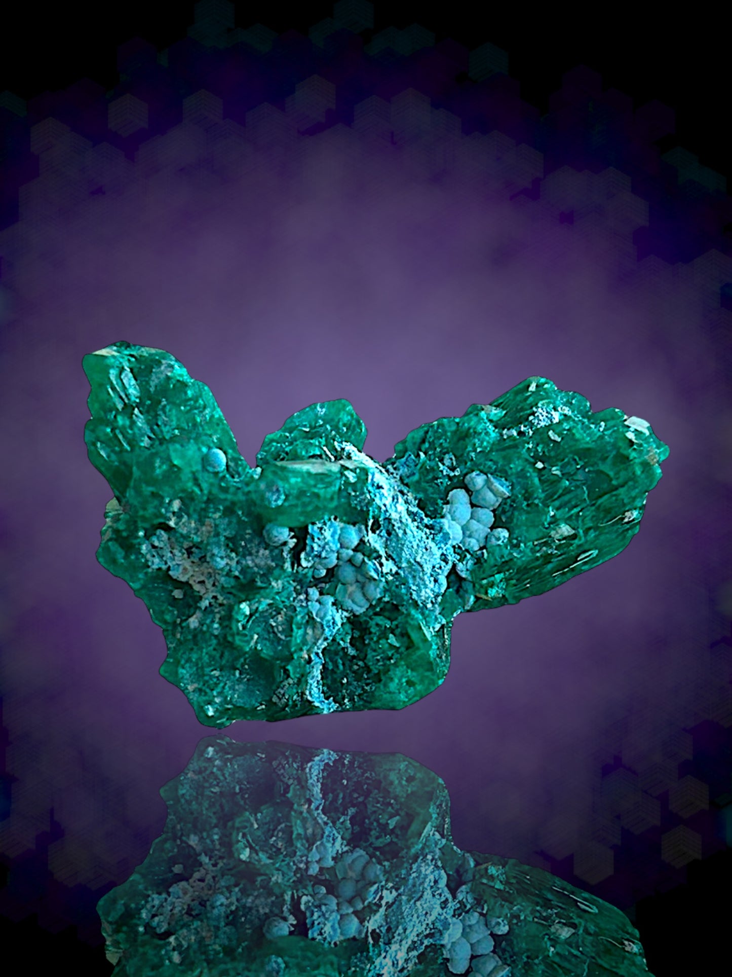 Shattuckite, Dioptase - Khorixas, Namibia