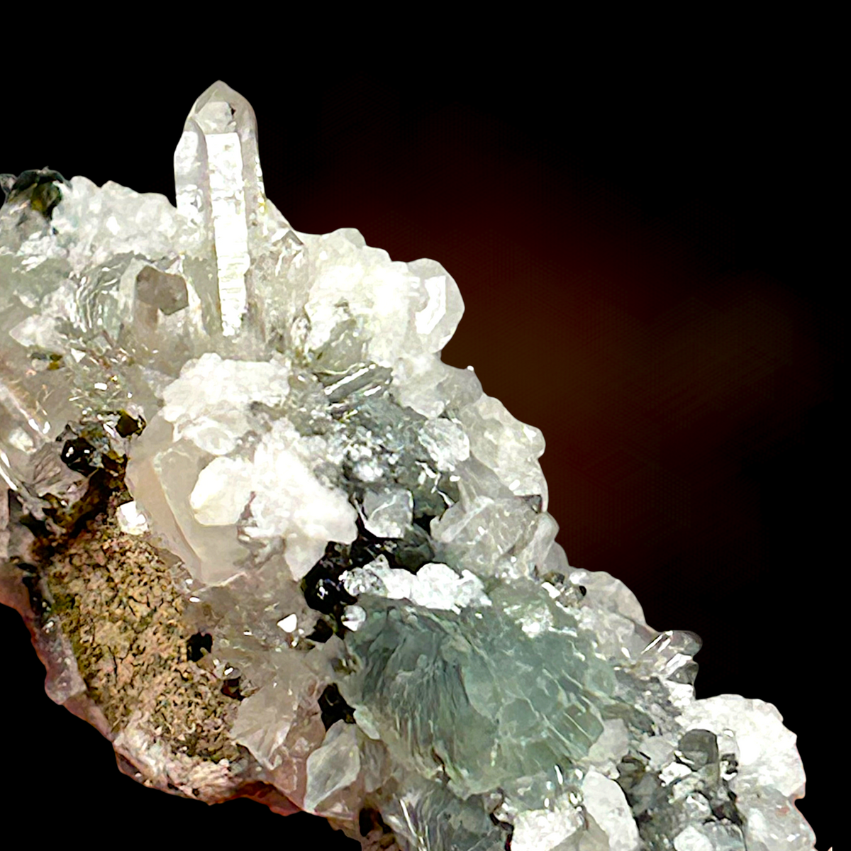 Apophyllite, Prehnite, Analcime, Pumpellyite, Calcite, Quartz - Tafelkop, Namibia