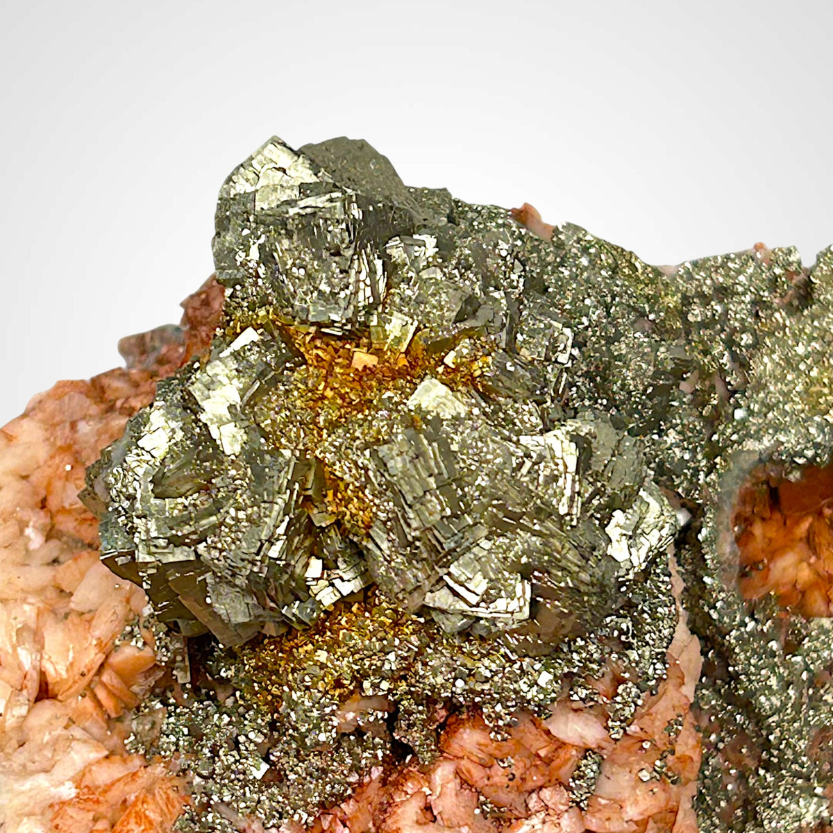 Pyrite, Dolomite - Schlema, Ore Mountains, Germany