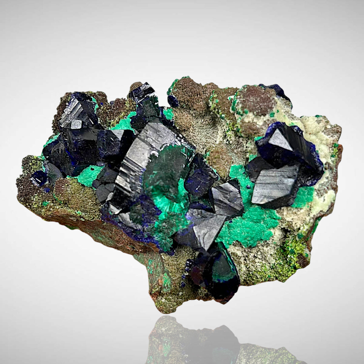 Tsumebit, Azurit, Arsentsumebit, Smithsonit, Cerussit - Tsumeb, Namibia