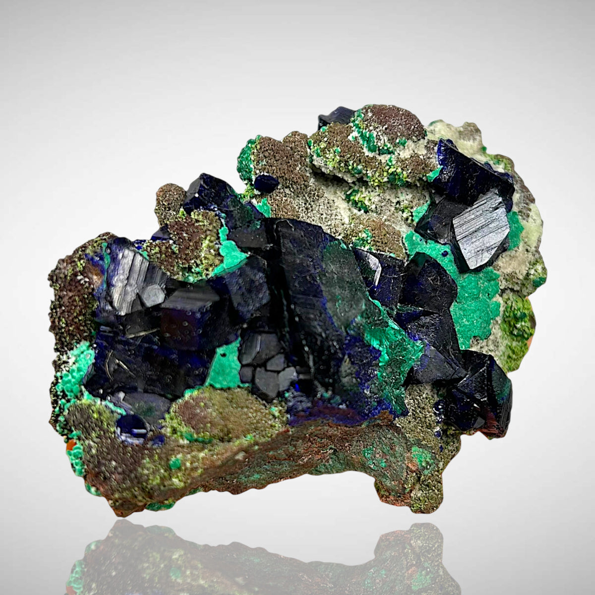 Tsumebit, Azurit, Arsentsumebit, Smithsonit, Cerussit - Tsumeb, Namibia