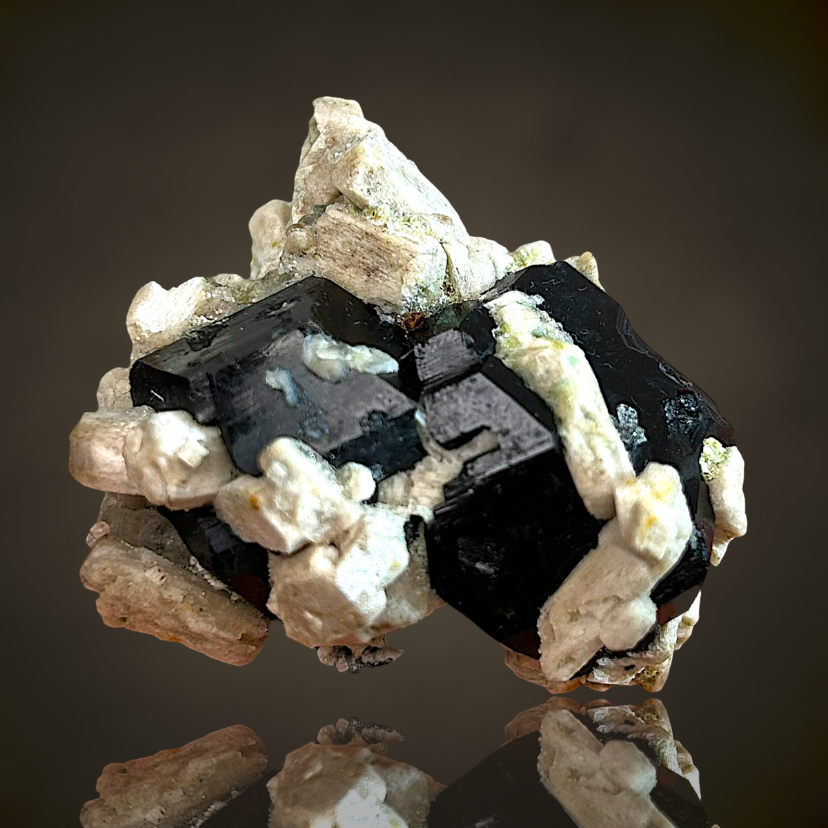 Hyalite, Orthoclase, Schorl Tourmaline - Namibia