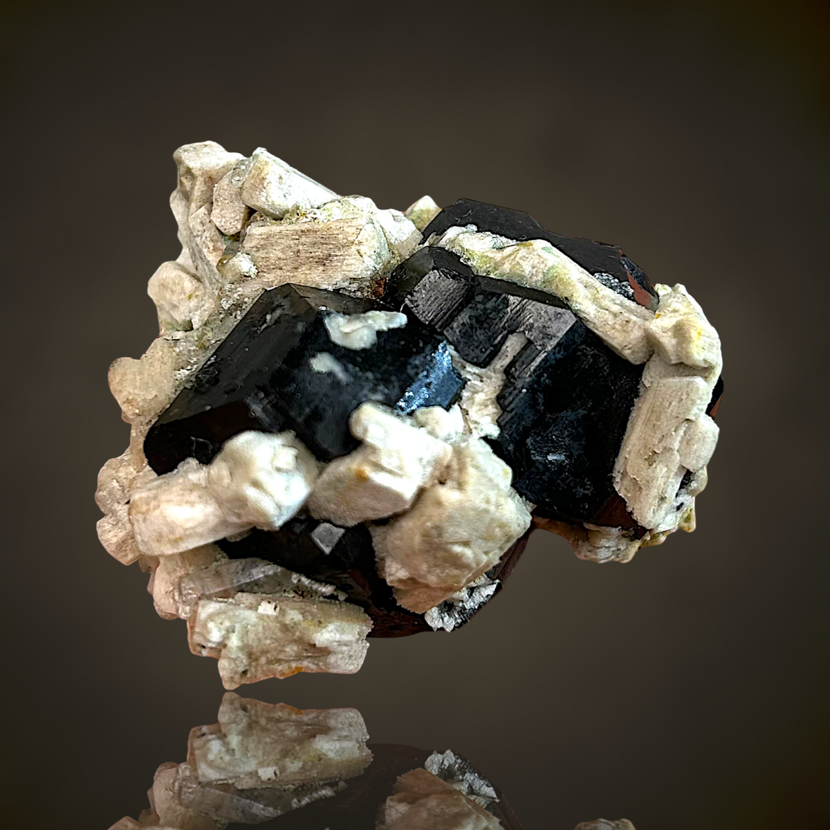 Hyalite, Orthoclase, Schorl Tourmaline - Namibia