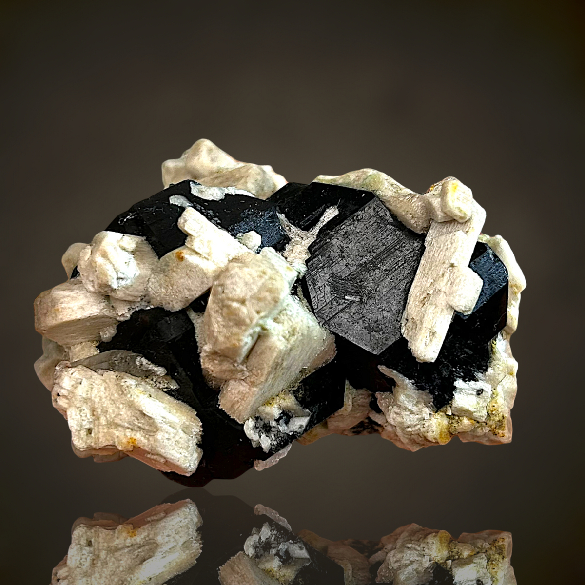 Hyalite, Orthoclase, Schorl Tourmaline - Namibia