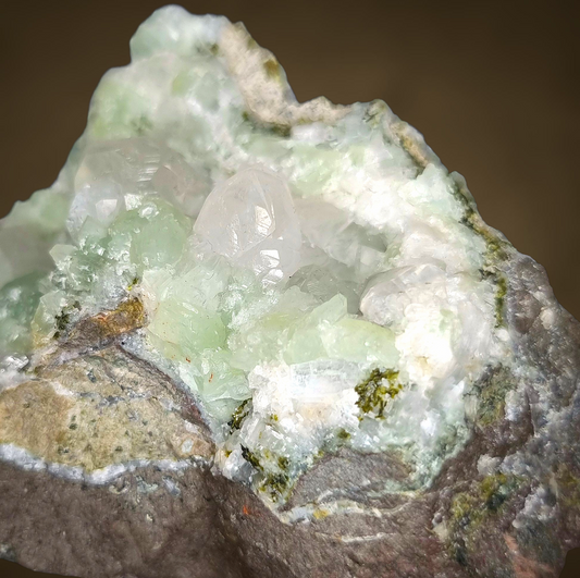 Prehnite, Calcite, Pumpellyite - Tafelkop, Namibia