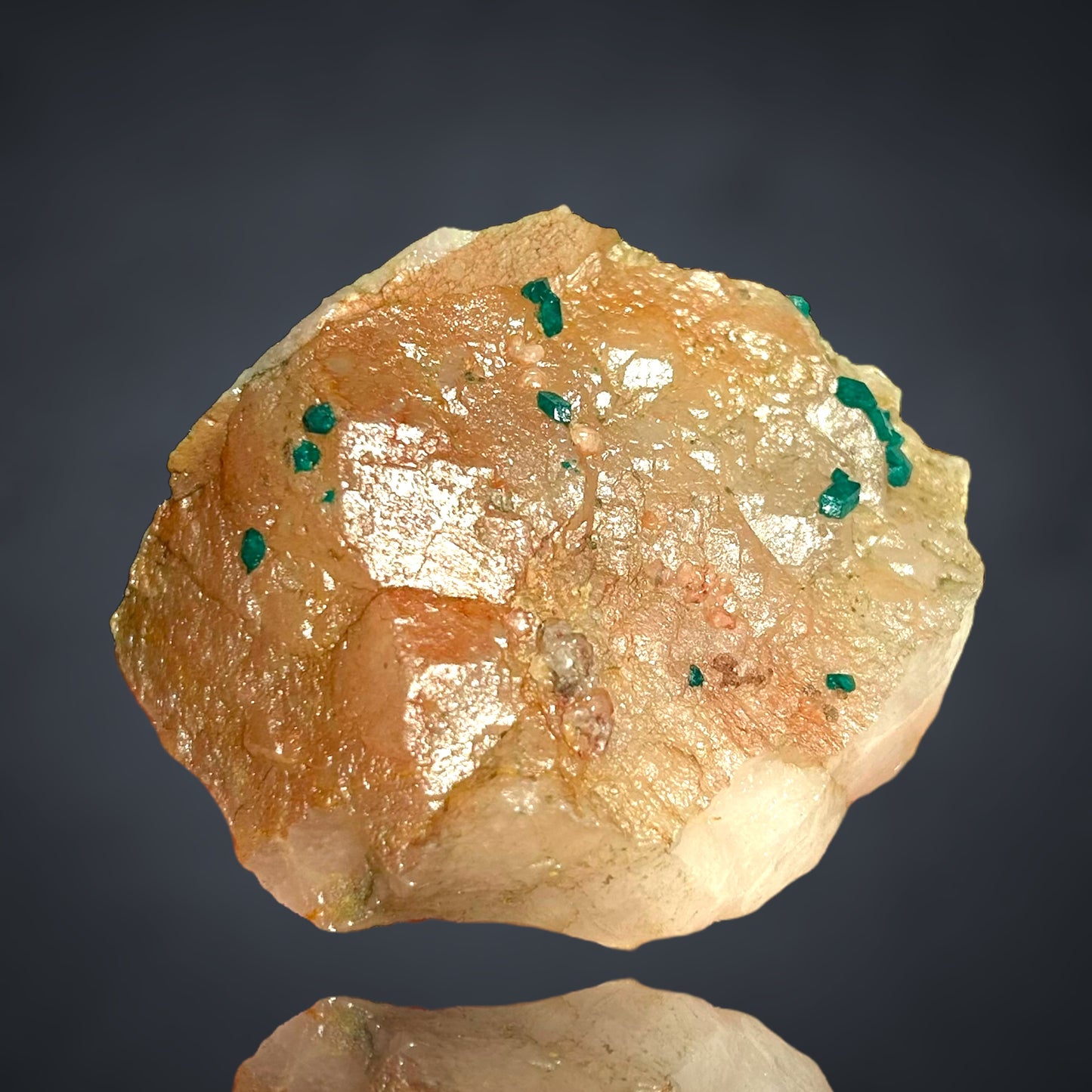 Dioptas/e on Quartz - Kaokoveld, Namibia