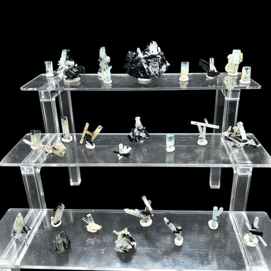 27x Aquamarinkristalle und -cluster - Erongo, Namibia