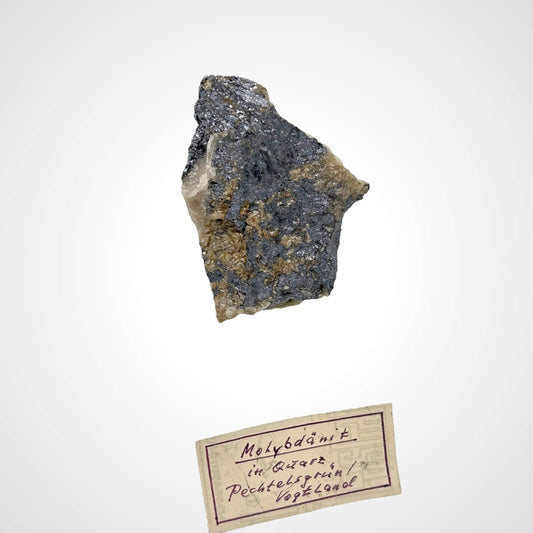 Molybdänit auf Quarz/Molybdenite on Quartz - Vogtland, Deutschland