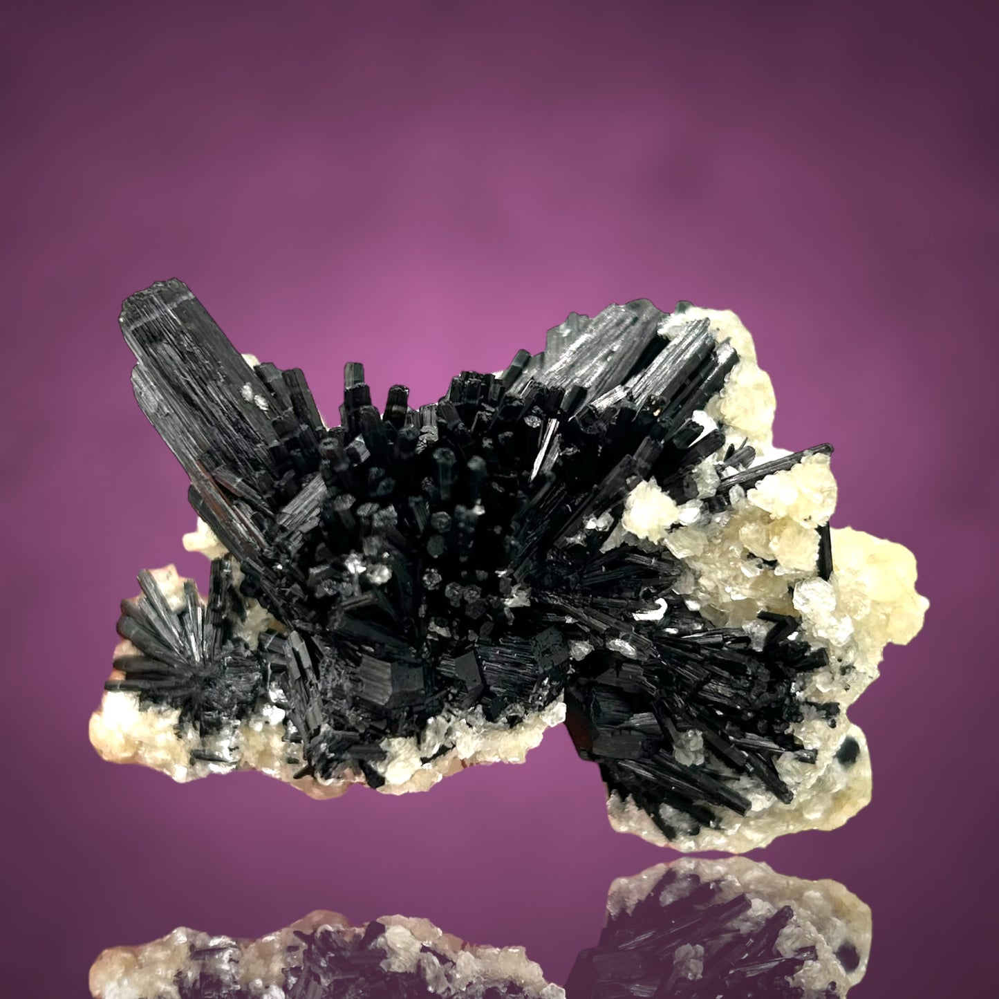Tourmaline on Zinnwaldite - Erongo, Namibia