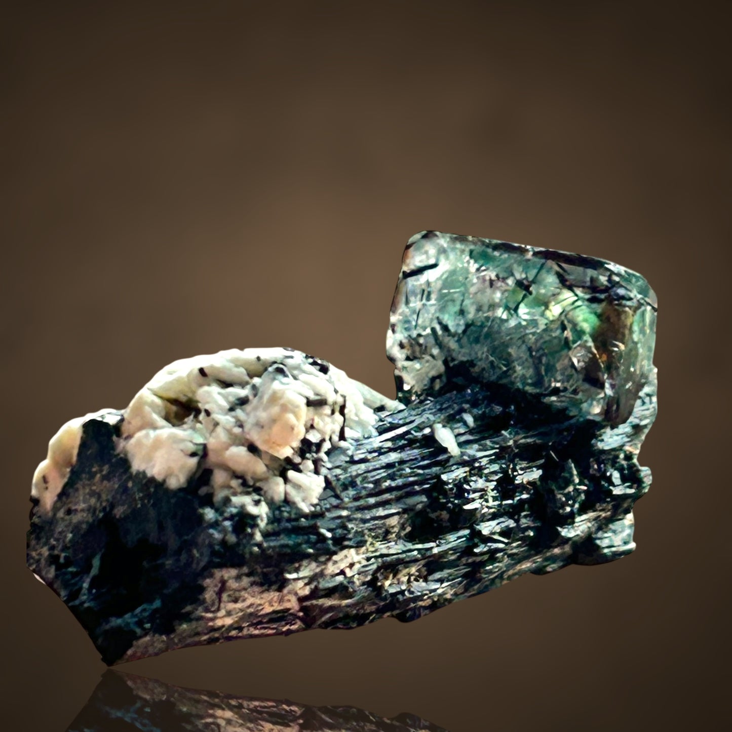 Fluorite on Tourmaline, Feldspar - Erongo, Namibia