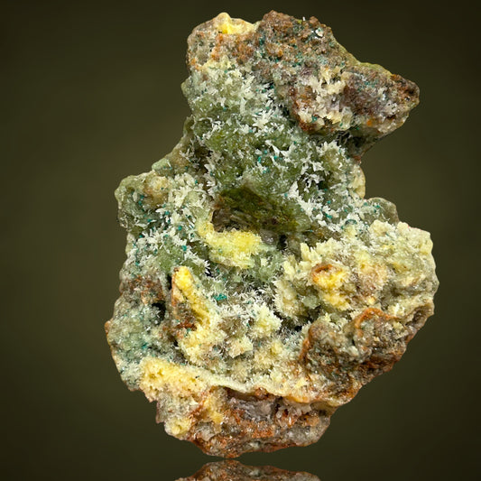 Green Smithsonite, Mimetesite, Malachite - Tsumeb, Namibia