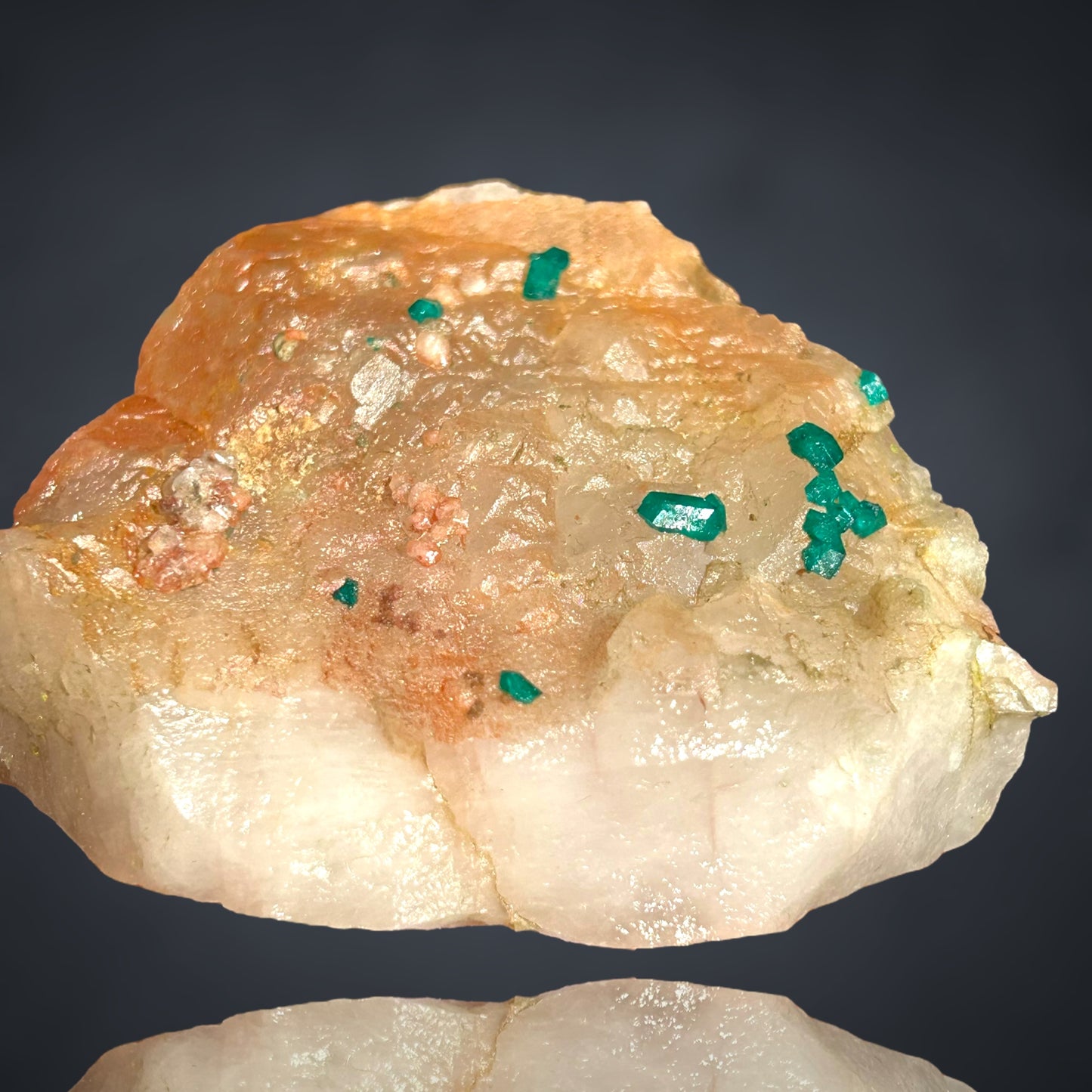 Dioptas/e on Quartz - Kaokoveld, Namibia