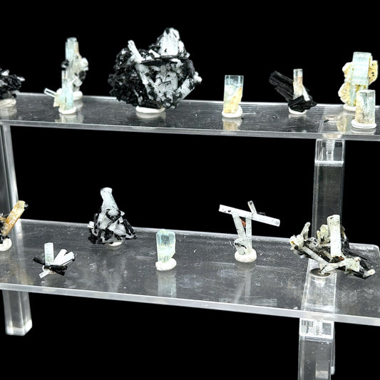 27x Aquamarinkristalle und -cluster - Erongo, Namibia