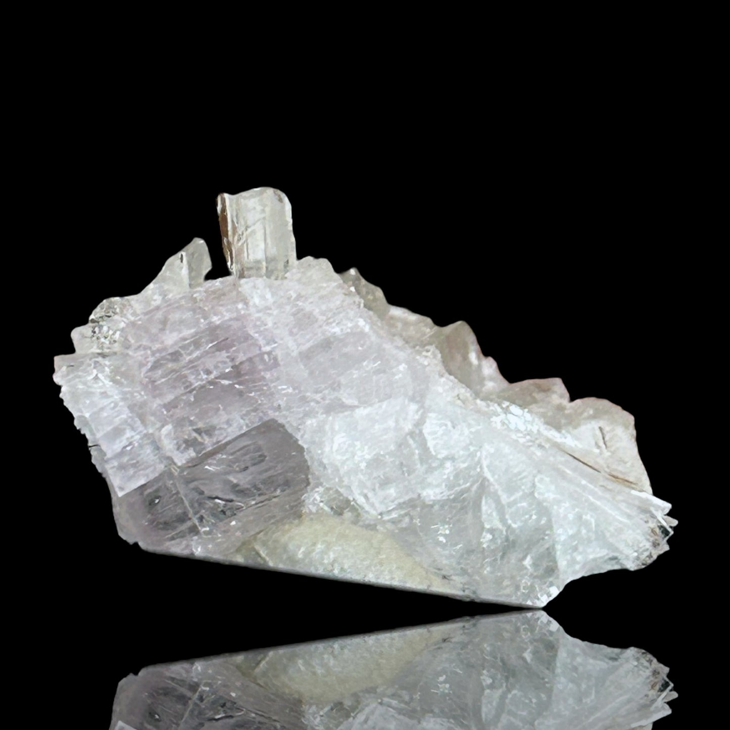 Hydroboracite on pink anhydrite - Kohnstein quarry, Germany