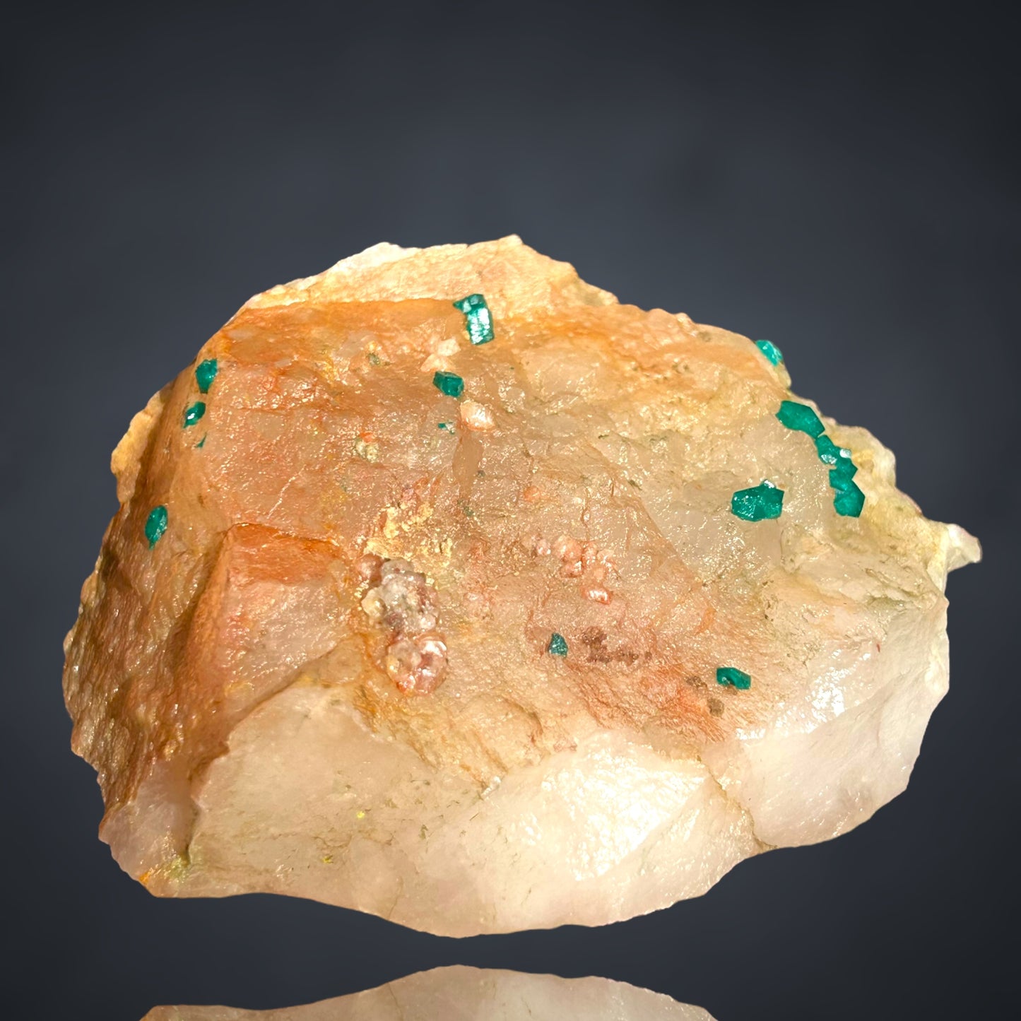 Dioptas/e on Quartz - Kaokoveld, Namibia