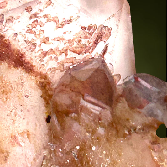 Quarz mit Hämatit-Phantomen - Orange River, Südafrika