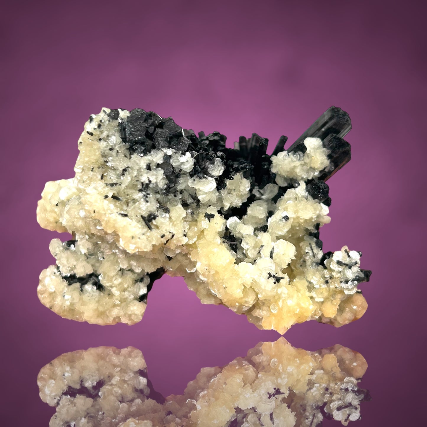 Tourmaline on Zinnwaldite - Erongo, Namibia