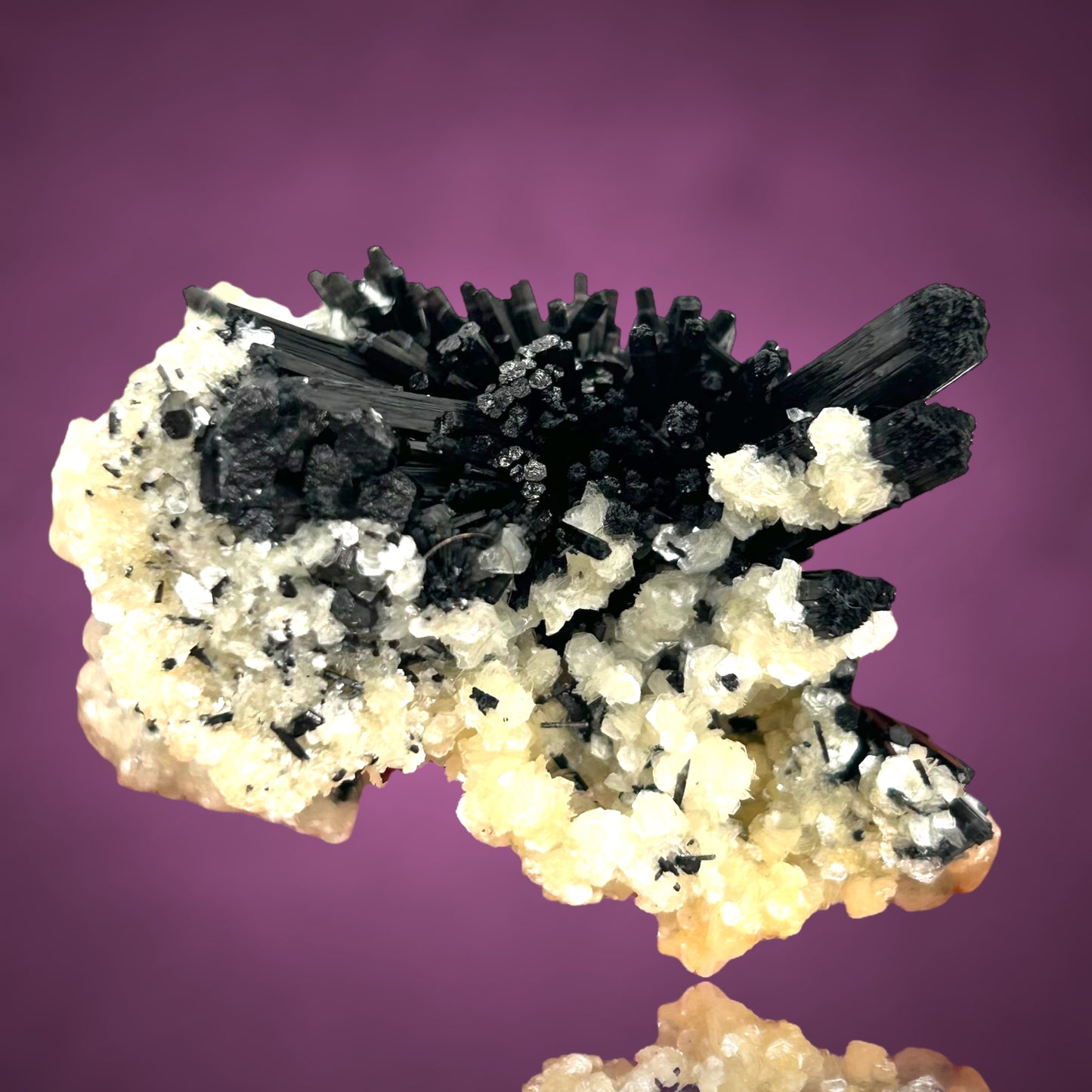 Tourmaline on Zinnwaldite - Erongo, Namibia