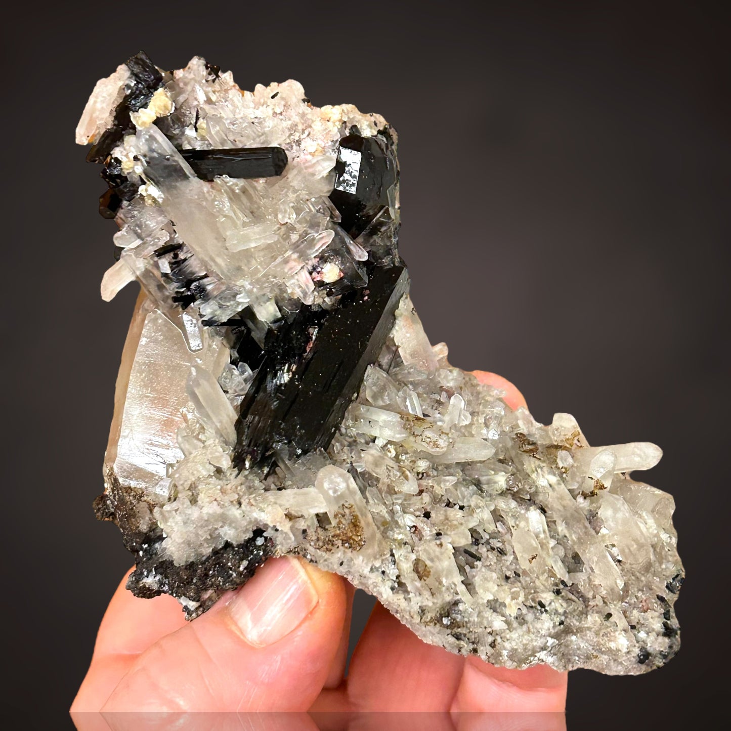 Lattice Quartz, Schorl Tourmaline - Erongo, Namibia