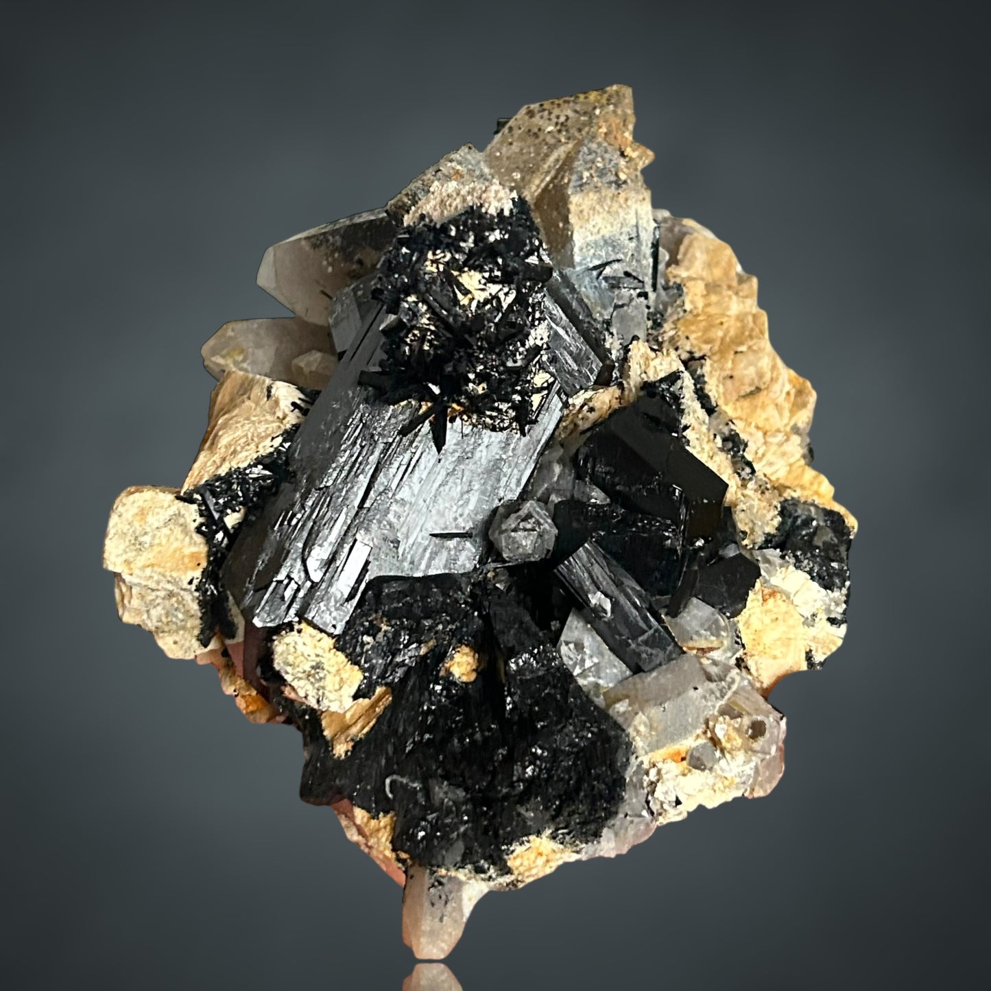 Schörl, Rauchquarz, Orthoklas – Erongo, Namibia