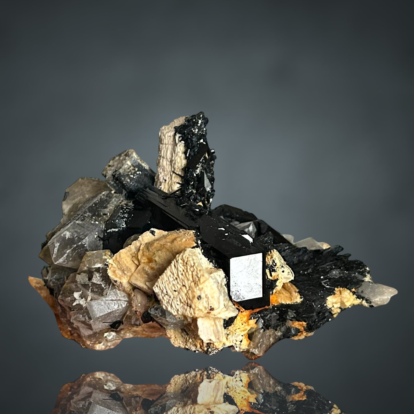 Schörl, Rauchquarz, Orthoklas – Erongo, Namibia