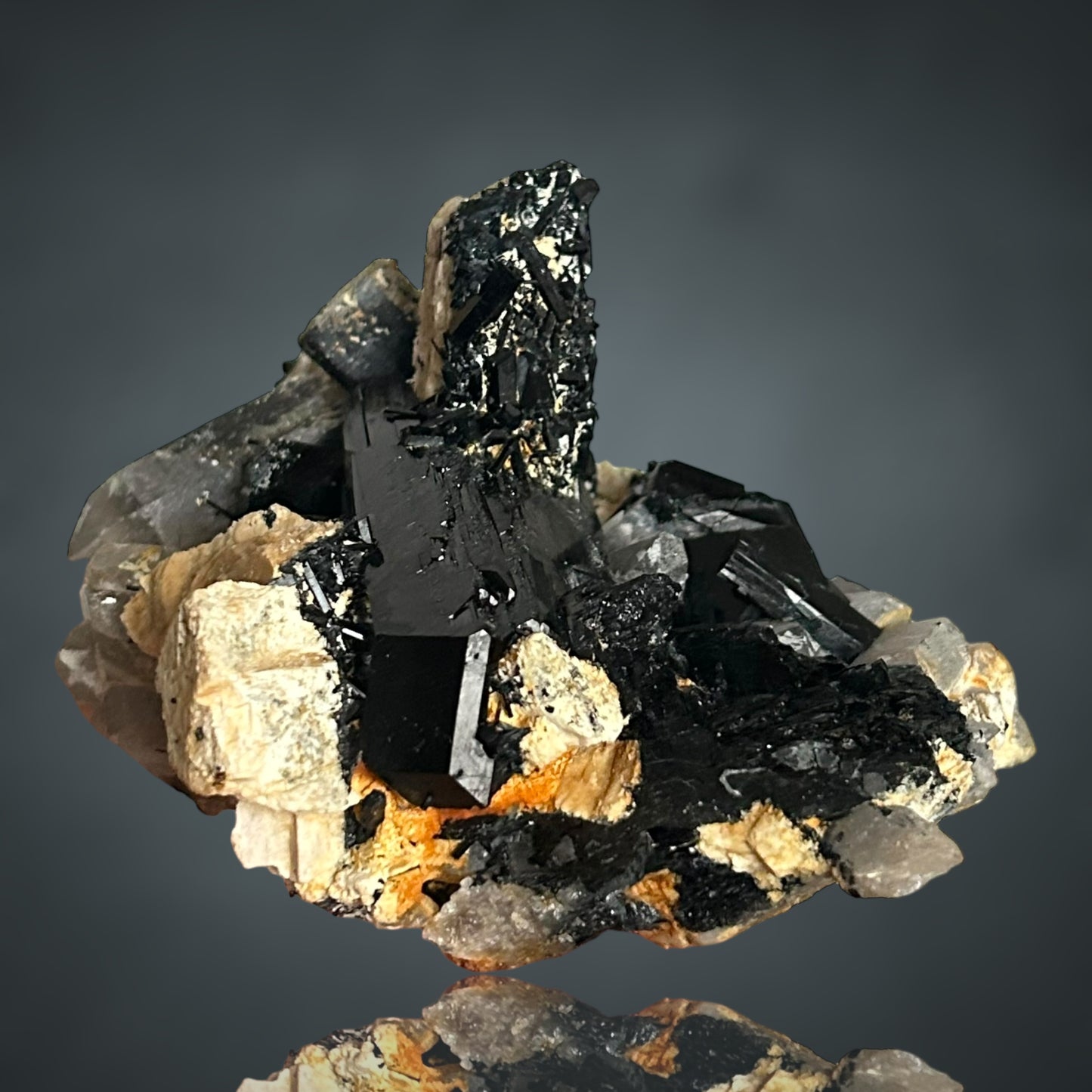 Schörl, Rauchquarz, Orthoklas – Erongo, Namibia