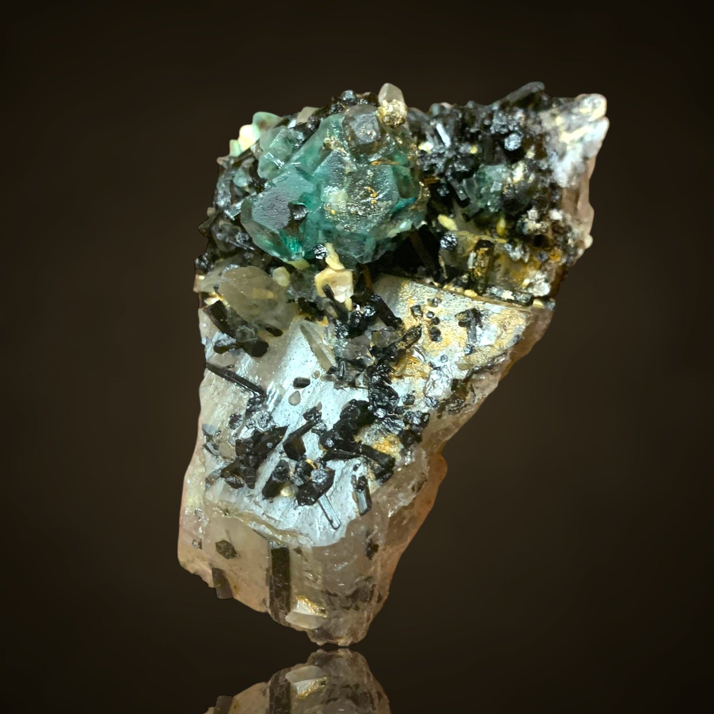 Fluorite, Schorl, Smoky Quartz - Erongo, Namibia