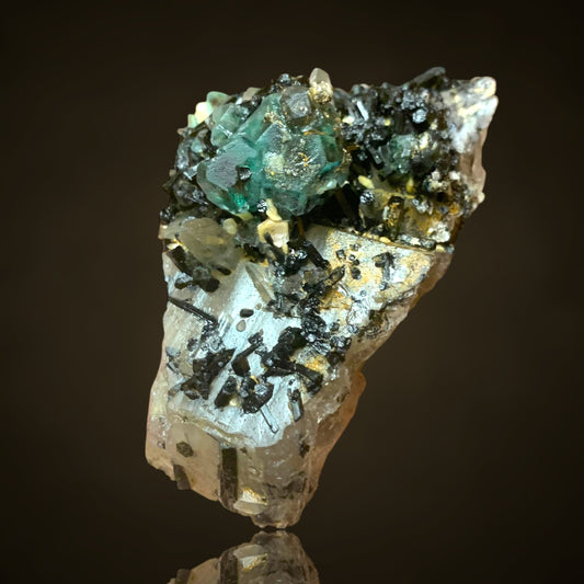 Fluorite, Schorl, Smoky Quartz - Erongo, Namibia