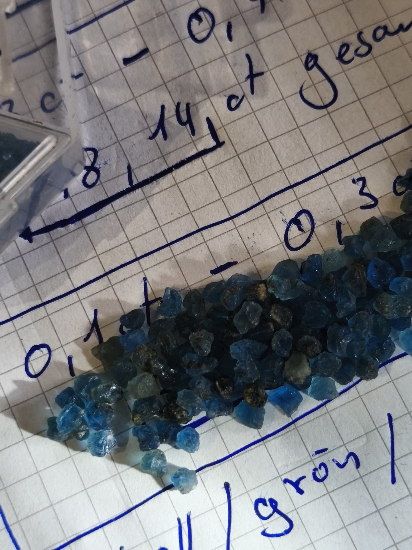 65 ct rough Hauyn/e -> 0.5 ct Eifel Mountains
