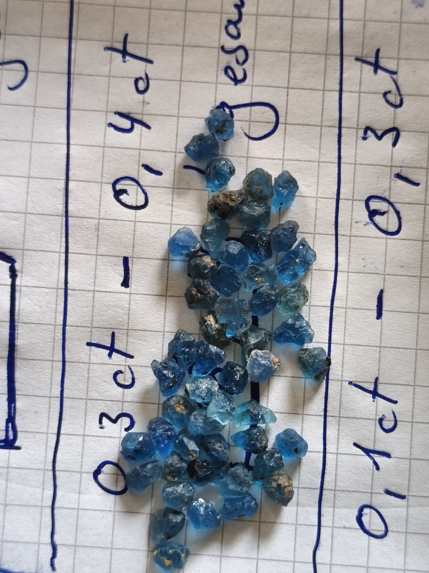 65 ct rough Hauyn/e -> 0.5 ct Eifel Mountains